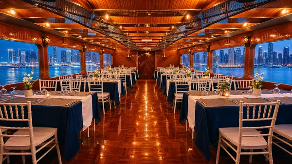 The lower dining deck